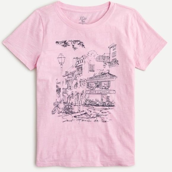 J. Crew Tops - XS 🔖 J. CREW French Cafe T-Shirt cafe d’angle